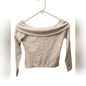 Peter Som Ivory Off Shoulder Pullover Top Size XS